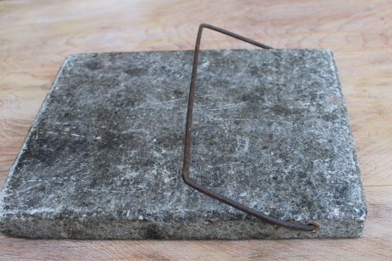 photo of primitive old antique stone block foot warmer for horse drawn sleigh or buggy #4