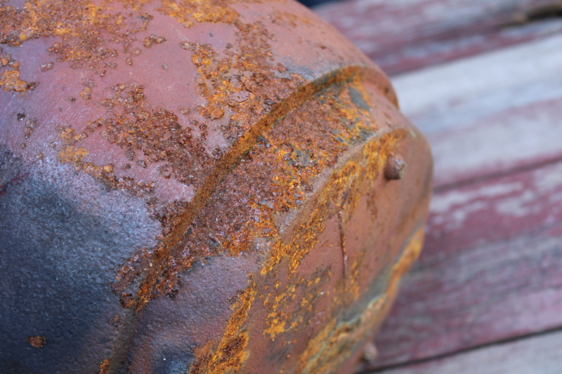 photo of primitive old cast iron pot, rounded bottom hanging kettle witch's cauldron vintage  #5