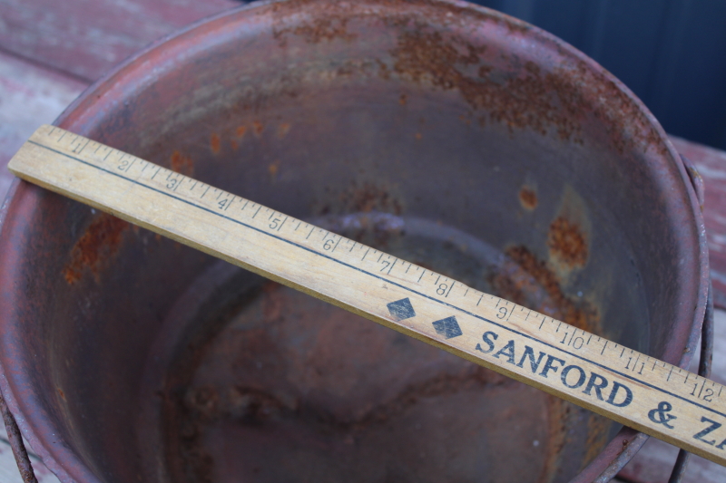 photo of primitive old cast iron pot, rounded bottom hanging kettle witch's cauldron vintage  #10