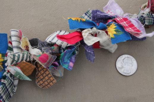 photo of primitive old cotton rag garland, kitchen / keeping room prim decoration #5