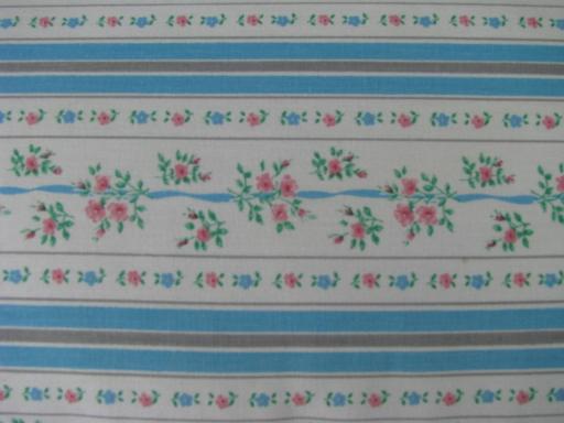 photo of primitive old feather pillow, vintage flowered stripe cotton ticking fabric #2