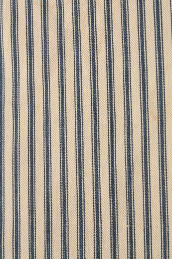 photo of primitive old feather pillows, vintage blue stripe cotton ticking fabric #2