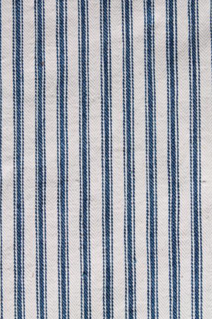 photo of primitive old feather pillows, vintage blue stripe cotton ticking fabric #6