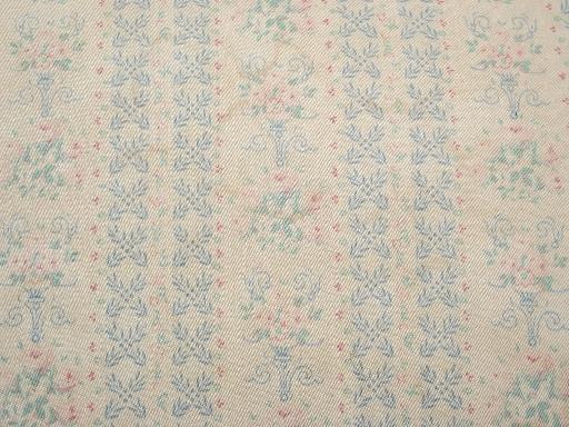 photo of primitive old feather pillows, vintage flowered stripe cotton ticking fabric #3