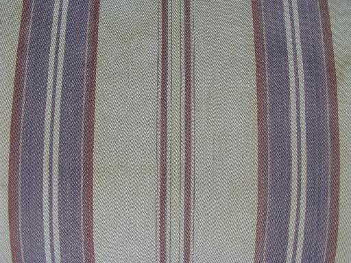 photo of primitive old feather pillows, vintage striped cotton ticking fabric #3