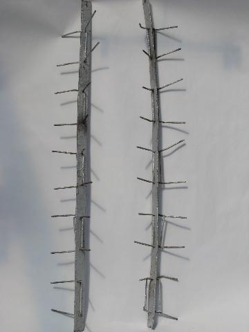 photo of primitive old iron corn dryers, vintage drying racks to hold ears of corn #1