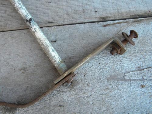 photo of primitive old iron tongue / handle assembly for child's size farm wagon #3