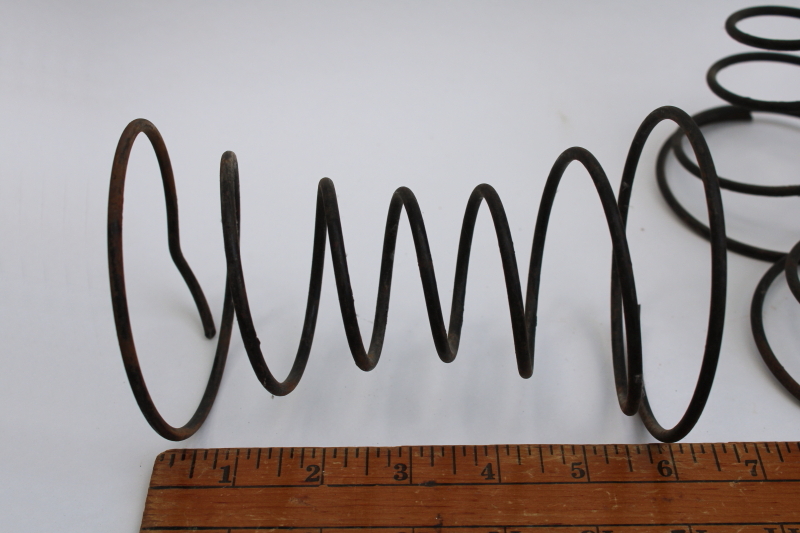 photo of primitive old rusty steel bedsprings, 8 short fat hourglass shape bed springs for decor or crafts #3