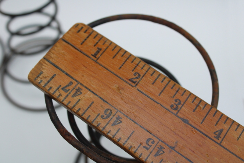 photo of primitive old rusty steel bedsprings, 8 short fat hourglass shape bed springs for decor or crafts #4