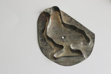 catalog photo of primitive old tin cookie cutter, goose or duck, 1980s vintage antique reproduction 