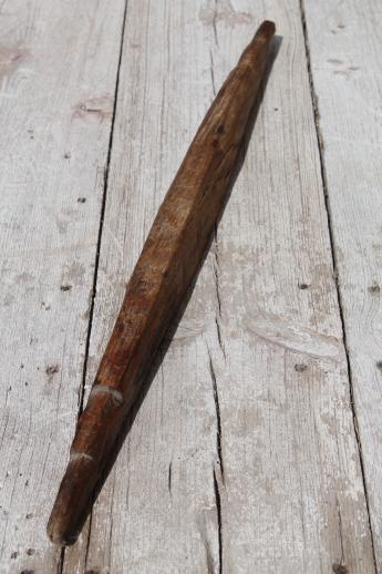 photo of primitive old wood hanging bar for butchering / smokehouse meat, butcher's hook hanger #1