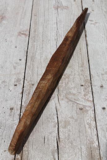 photo of primitive old wood hanging bar for butchering / smokehouse meat, butcher's hook hanger #2