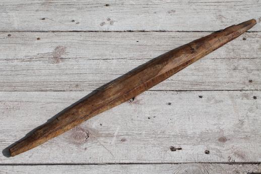 photo of primitive old wood hanging bar for butchering / smokehouse meat, butcher's hook hanger #4