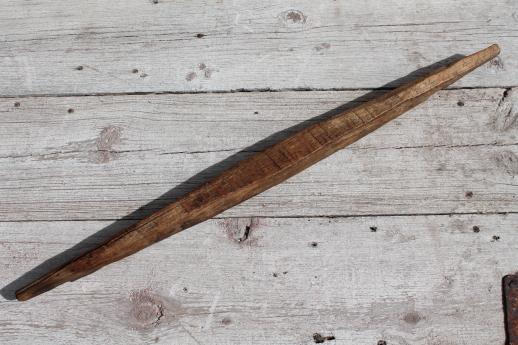 photo of primitive old wood hanging bar for butchering / smokehouse meat, butcher's hook hanger #7