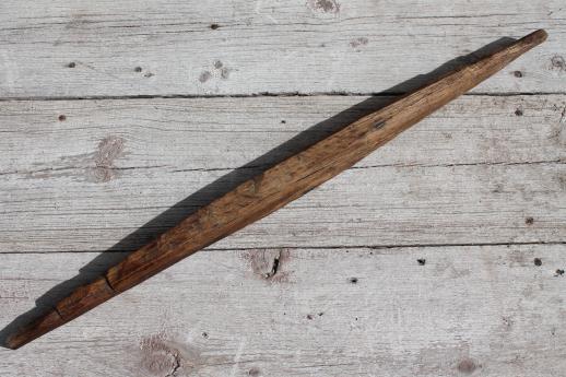 photo of primitive old wood hanging bar for butchering / smokehouse meat, butcher's hook hanger #8