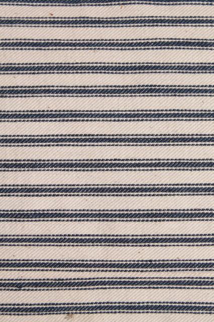 photo of primitive pillow w/ indigo blue striped ticking, antique vintage feather pillow #5