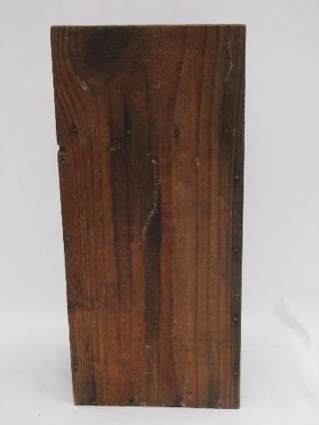 photo of primitive rough old wood wall rack, spoon or knife holder, salt box? #4