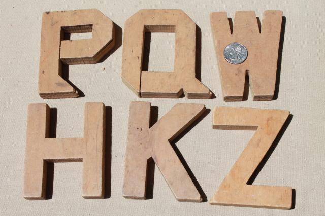 photo of primitive rustic vintage wood alphabet blocks & wooden letters lot #8