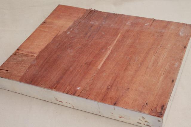 photo of primitive rustic vintage wood shadowbox w/ cubbyholes, shabby rough old paint #2