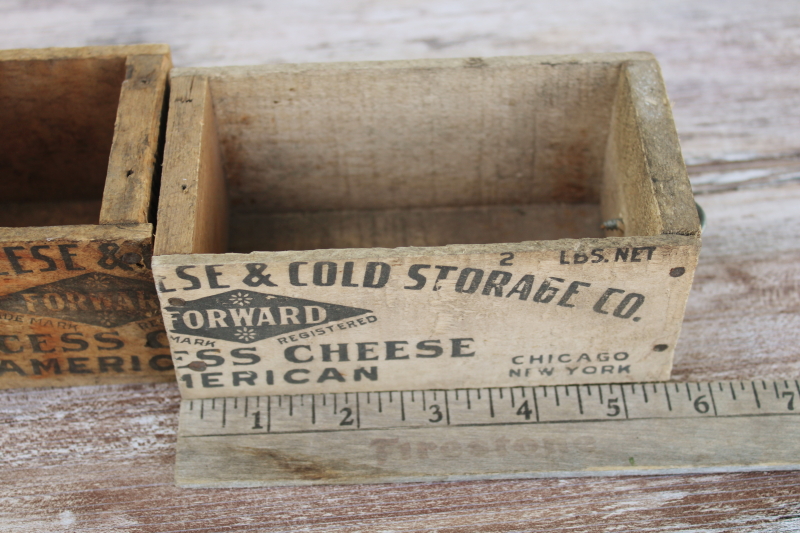 photo of primitive small tool box drawers made from vintage wood cheese boxes, Forward, Brodhead Wisconsin #6