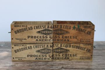 catalog photo of primitive small tool box drawers made from vintage wood cheese boxes, Forward, Brodhead Wisconsin