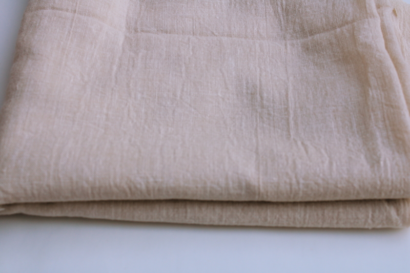 photo of primitive style homespun weave cotton fabric, unbleached natural color like vintage flax linen #3