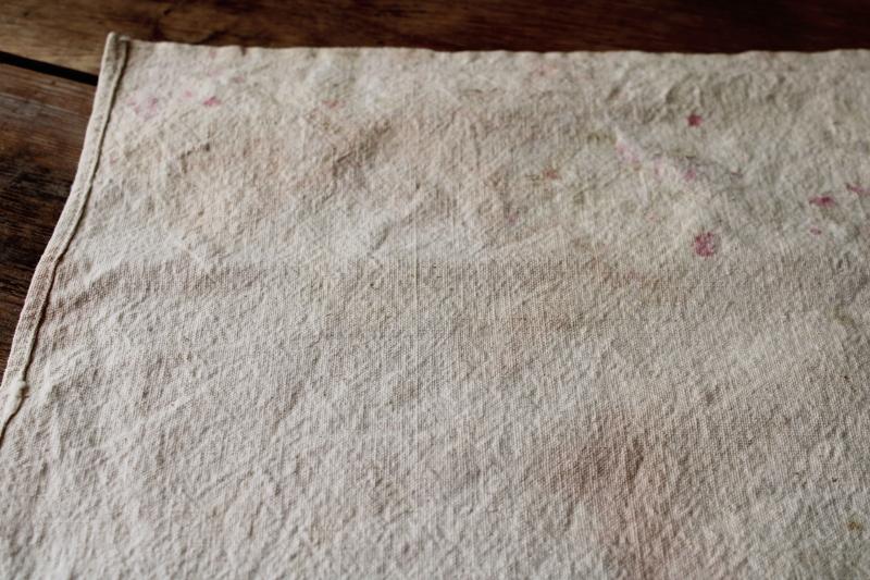 photo of primitive vintage cotton feed sack grain bag fabric w/ old seed corn print graphics #4