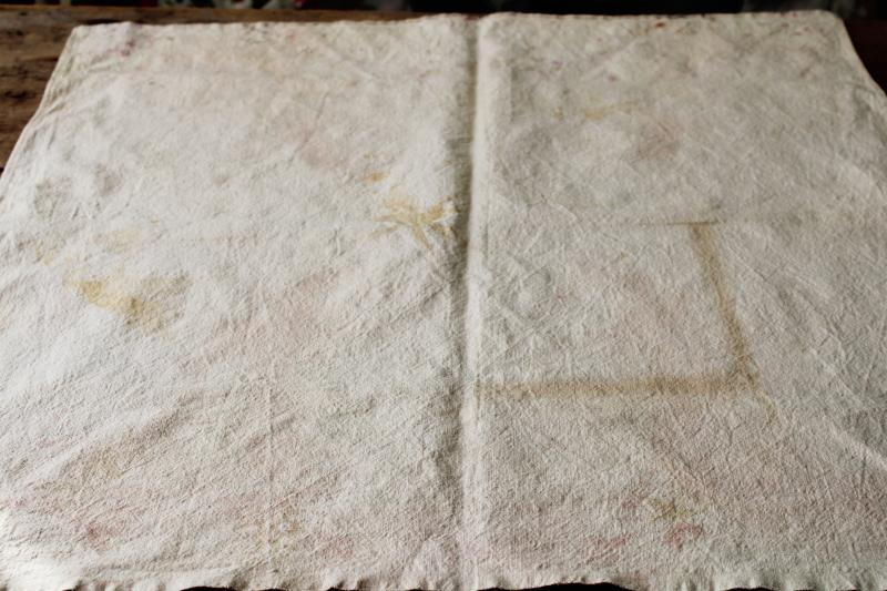 photo of primitive vintage cotton feed sack grain bag fabric w/ old seed corn print graphics #7