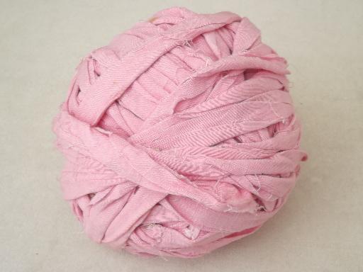 photo of primitive vintage cotton rag balls lot, 30s & 40s prints & colors #5