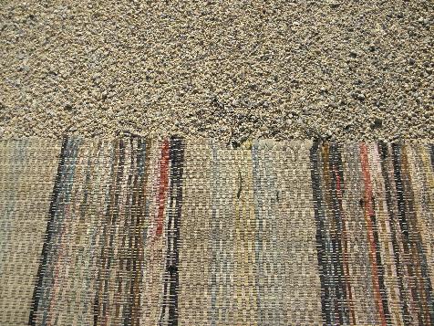 photo of primitive vintage cotton rag rug, 10 1/2 ft x 16 1/2 ft, for eat-in kitchen, family room #5