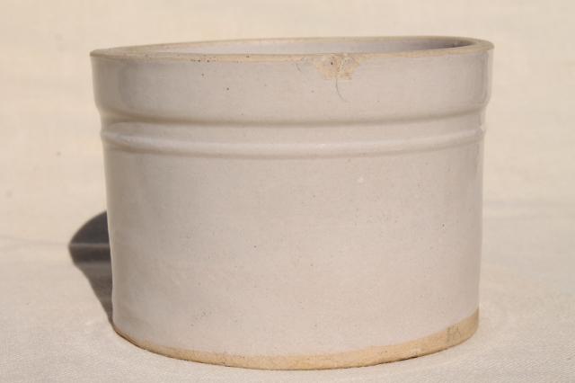 photo of primitive vintage eggbeater bowl, round bottom stoneware crock beater jar #2