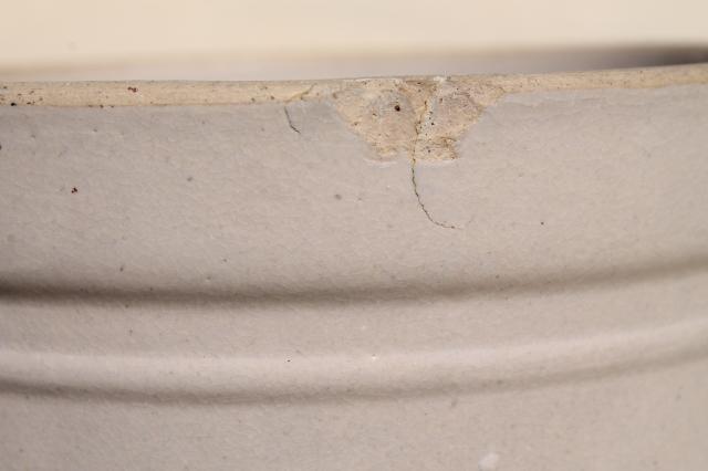 photo of primitive vintage eggbeater bowl, round bottom stoneware crock beater jar #3