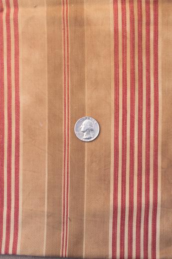 photo of primitive vintage ticking, rustic striped cotton fabric, salvaged antique fabric #4