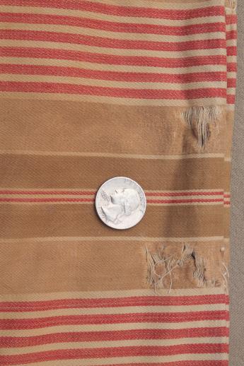 photo of primitive vintage ticking, rustic striped cotton fabric, salvaged antique fabric #6