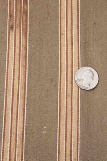 photo of primitive vintage ticking, rustic striped cotton fabric, salvaged antique fabric #8