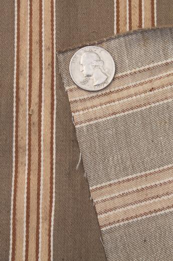 photo of primitive vintage ticking, rustic striped cotton fabric, salvaged antique fabric #9