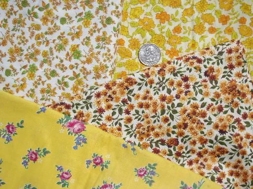 photo of print fabric and scraps lot, tiny prints florals for quilting, aprons etc. #4