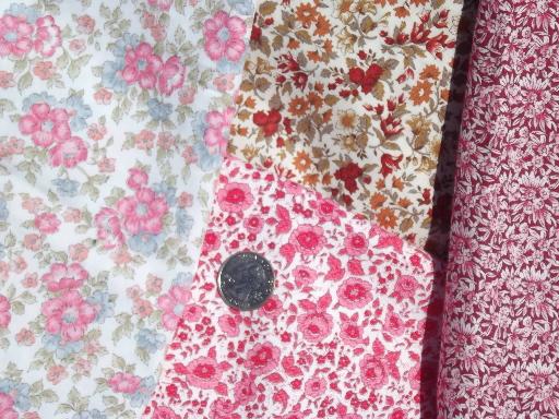 photo of print fabric and scraps lot, tiny prints florals for quilting, aprons etc. #5