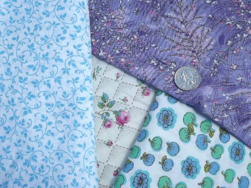 photo of print fabric and scraps lot, tiny prints florals for quilting, aprons etc. #6
