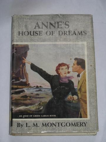 photo of pulp vintage cover art dust jackets, old Anne of Green Gables series books #4