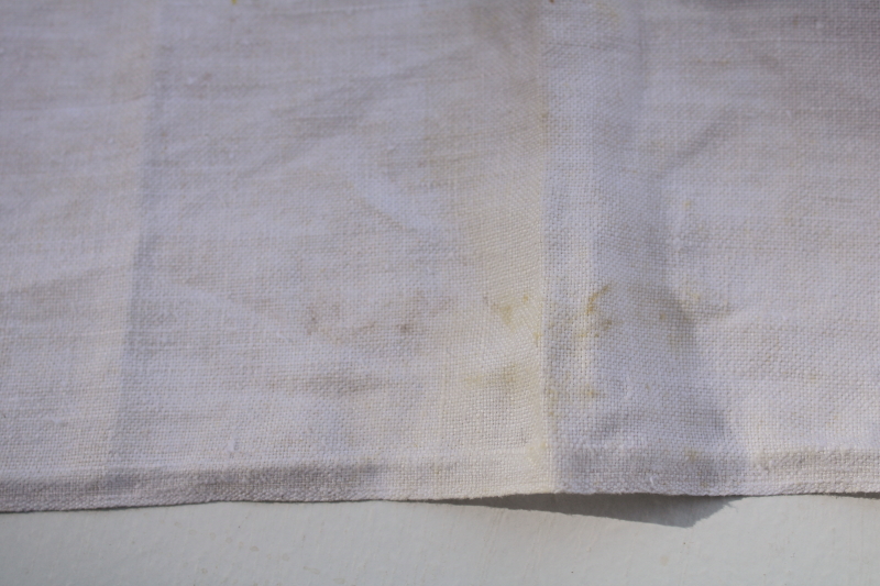 photo of pure linen tablecloth, w/ pink poppies floral print, mid century vintage kitchen tablecloth  #3