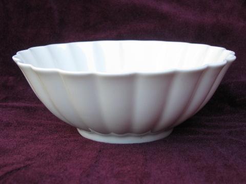 photo of pure white china, vintage Royal Copenhagen porcelain fluted bowl #1