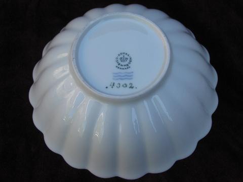 photo of pure white china, vintage Royal Copenhagen porcelain fluted bowl #3