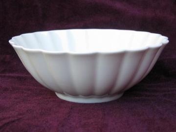 catalog photo of pure white china, vintage Royal Copenhagen porcelain fluted bowl