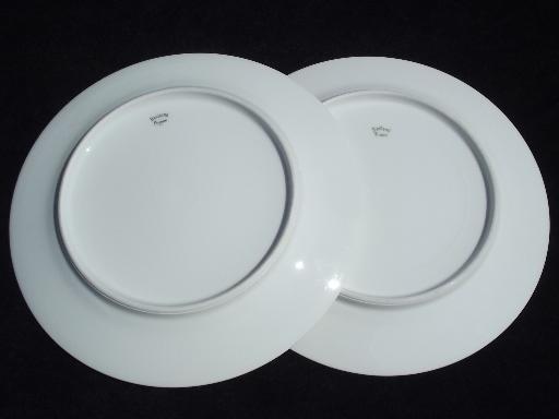 photo of pure white porcelain plates, vintage Haviland France, Complice Blanc style #3