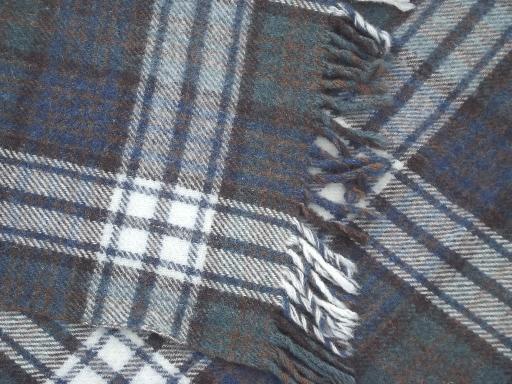 photo of pure wool throw blanket handwoven in Scotland, muted dress MacDonald plaid #4