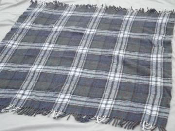 catalog photo of pure wool throw blanket handwoven in Scotland, muted dress MacDonald plaid