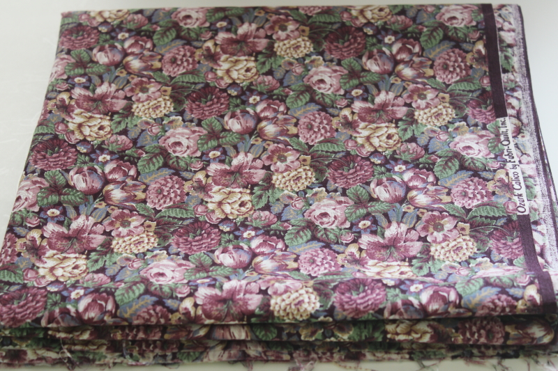 photo of purple floral print cotton fabric Ozark Calico Fabri Quilt quilting material #1