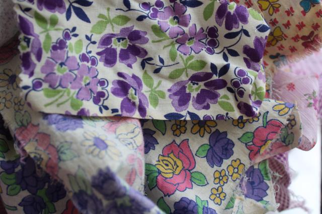 photo of purple prints 30s 40s 50s vintage cotton scraps bundle for quilting sewing craft projects #4