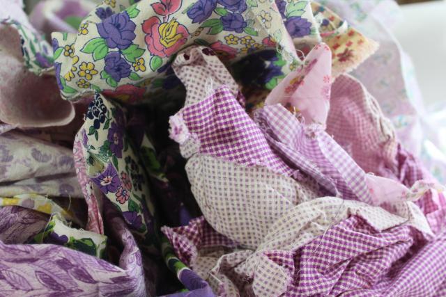 photo of purple prints 30s 40s 50s vintage cotton scraps bundle for quilting sewing craft projects #9